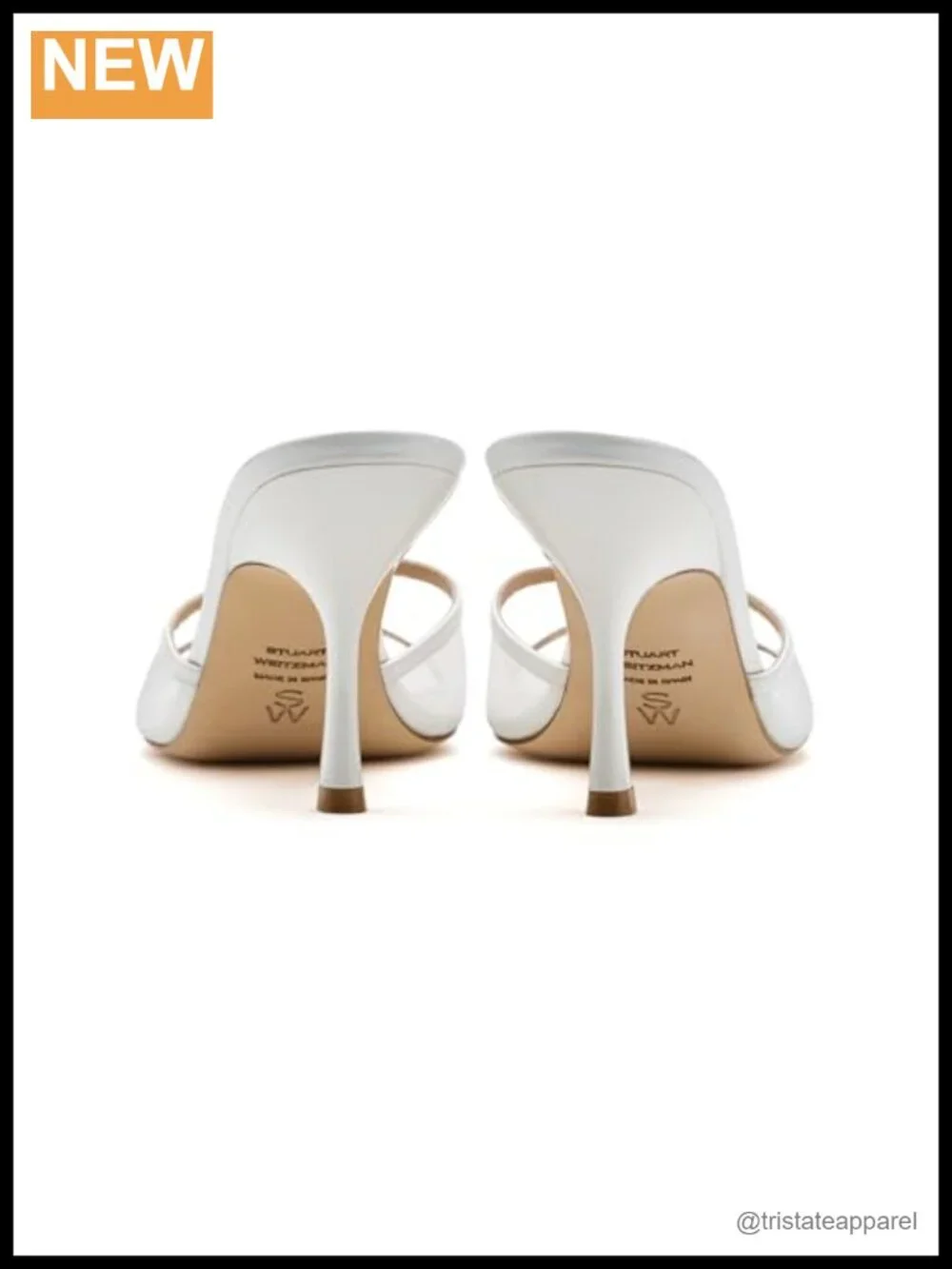 Stuart Weitzman Bareitall Slides 85 Peep Toe Stiletto Heeled Sandals Slip On